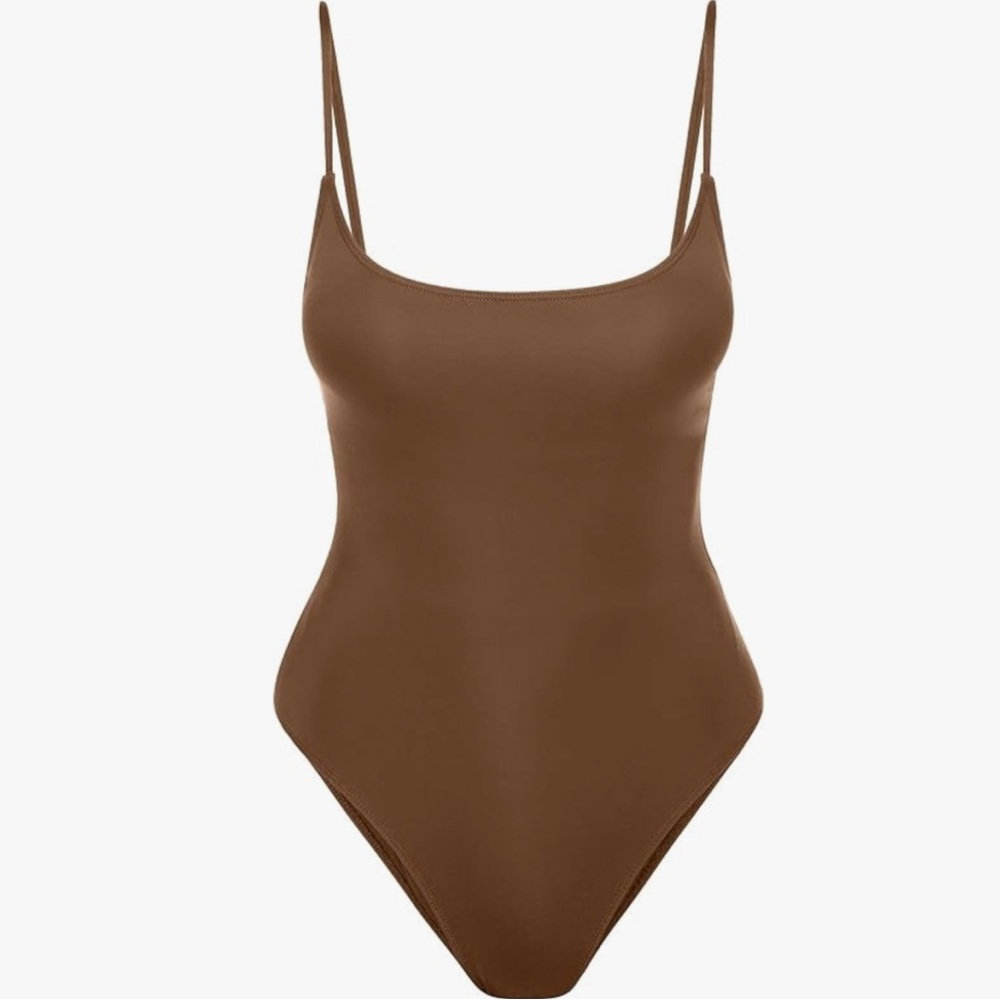 Brown one piece swimsuit